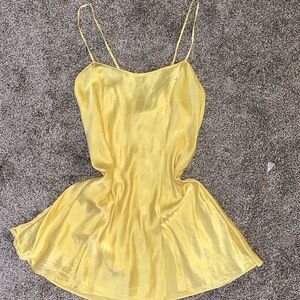 Sabrina carpenter style 100% silk gold slip